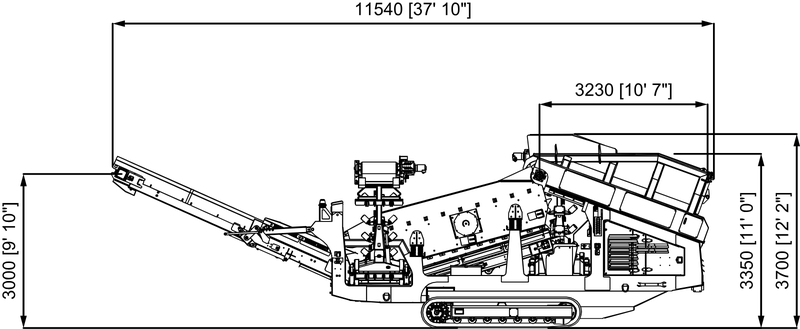 Anaconda working drawing of the DF410, with dimensions