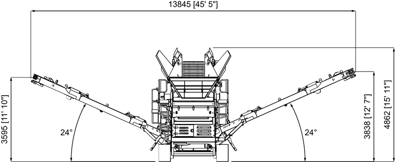 Anaconda working drawing of the DF518, with dimensions