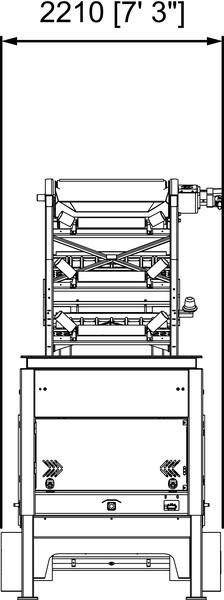 Anaconda working drawing of the FTR100, with dimensions
