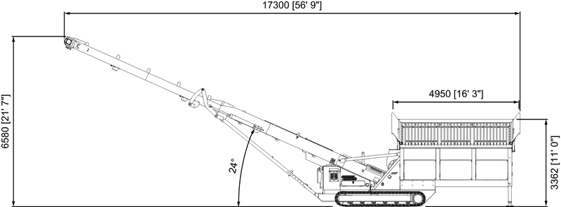Anaconda working drawing of the FTR150, with dimensions