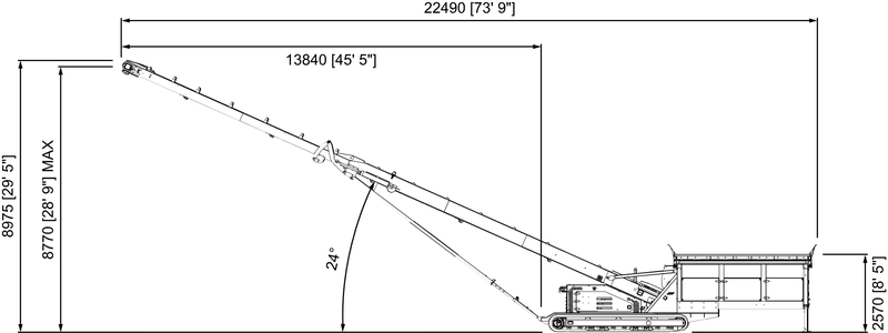 Anaconda working drawing of the FTR200, with dimensions