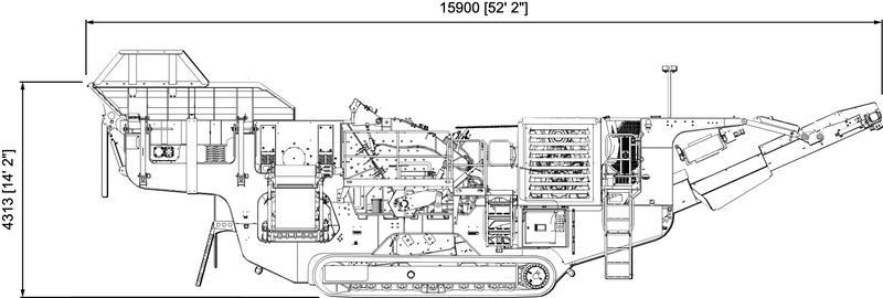Anaconda working drawing of the I14, with dimensions