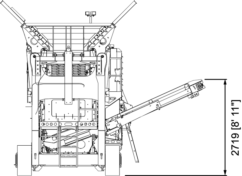 Anaconda working drawing of the I14, with dimensions