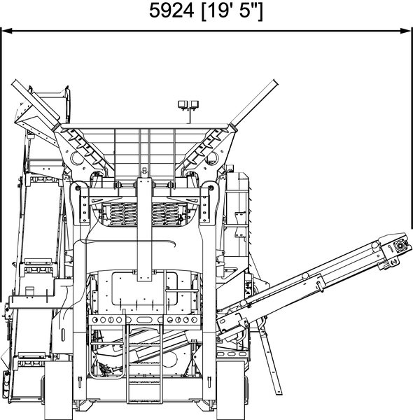 Anaconda working drawing of the I14R, with dimensions