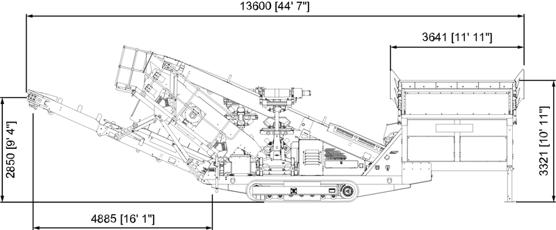 Anaconda working drawing of the SR410, with dimensions