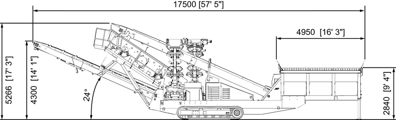 Anaconda working drawing of the SR514, with dimensions