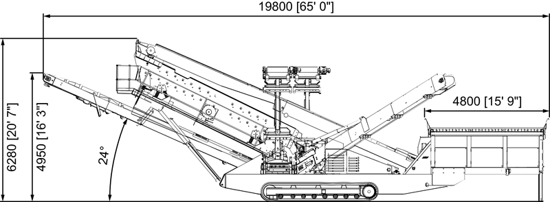 Anaconda working drawing of the SR520, with dimensions