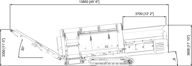 Anaconda working drawing of the TD620, with dimensions