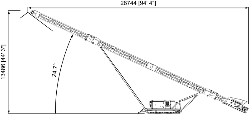 Anaconda working drawing of the TR100, with dimensions