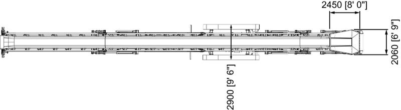 Anaconda working drawing of the TR100, with dimensions
