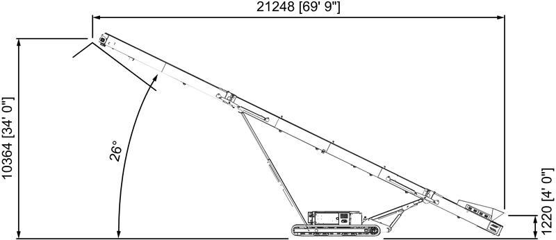 Anaconda working drawing of the TR75, with dimensions