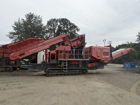 The 2018 Finlay C-1540P cone crusher in the Skreenquip yard